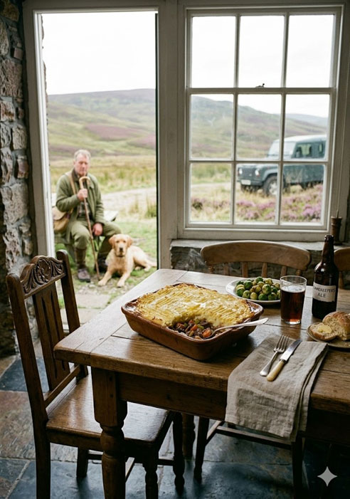 Plate — a hot, cheap meal at the cottage table